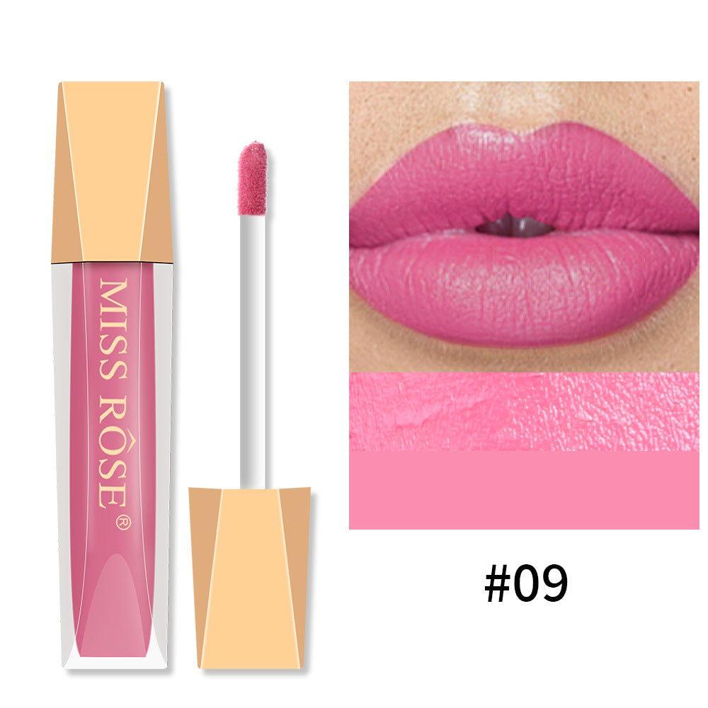 Miss Rose Lip Gloss Velvet Matte Lip Glaze Lipstick Non-Fading - Elite Cosmetics