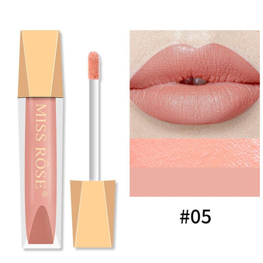 Miss Rose Lip Gloss Velvet Matte Lip Glaze Lipstick Non-Fading - Elite Cosmetics