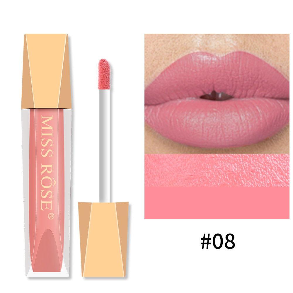 Miss Rose Lip Gloss Velvet Matte Lip Glaze Lipstick Non-Fading - Elite Cosmetics