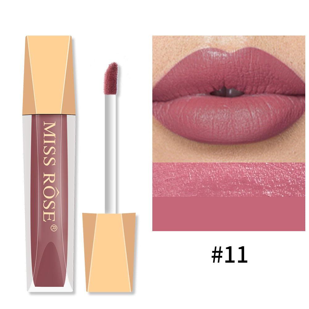 Miss Rose Lip Gloss Velvet Matte Lip Glaze Lipstick Non-Fading - Elite Cosmetics