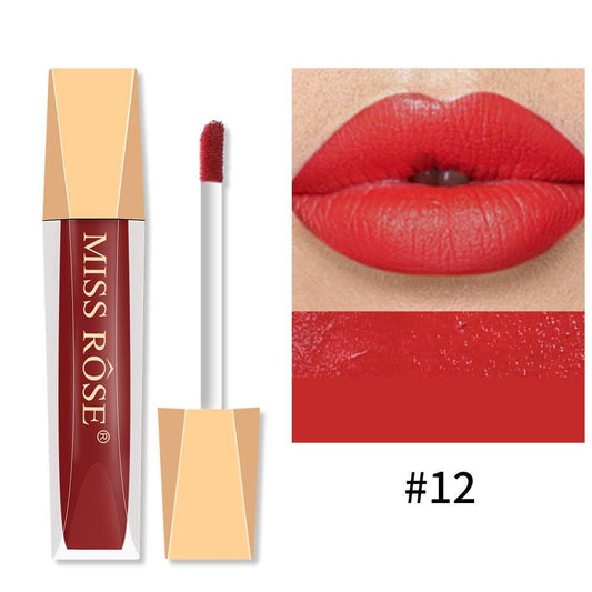 Miss Rose Lip Gloss Velvet Matte Lip Glaze Lipstick Non-Fading - Elite Cosmetics