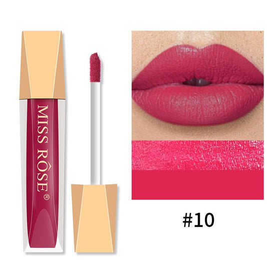 Miss Rose Lip Gloss Velvet Matte Lip Glaze Lipstick Non-Fading - Elite Cosmetics