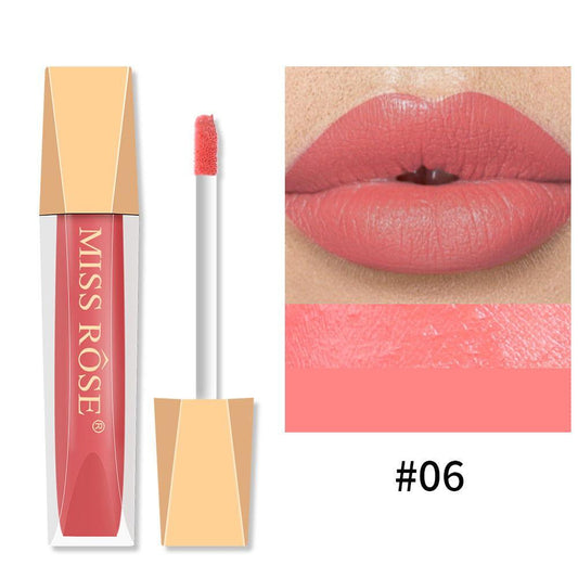 Miss Rose Lip Gloss Velvet Matte Lip Glaze Lipstick Non-Fading - Elite Cosmetics