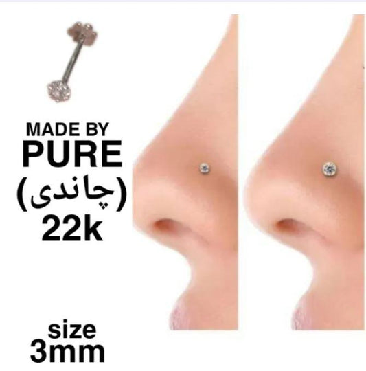 Nose pin for girls and womens with (3mm) zircon - Elite Cosmetics