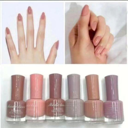 Pack of 6 Nail Polish Nude Colors - Elite Cosmetics