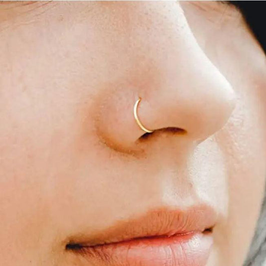 Pack of 6 Simple Golden Nose Rings For Girls 8mm - Elite Cosmetics