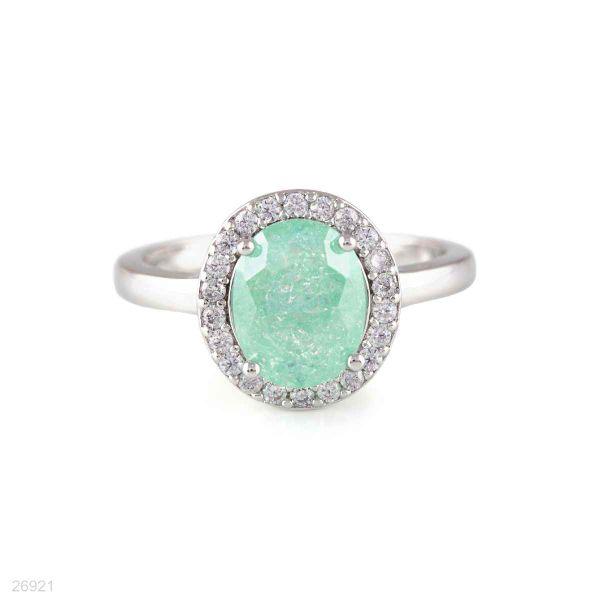 SPARKLING ICED GREEN CIRCLE RING - Elite Cosmetics