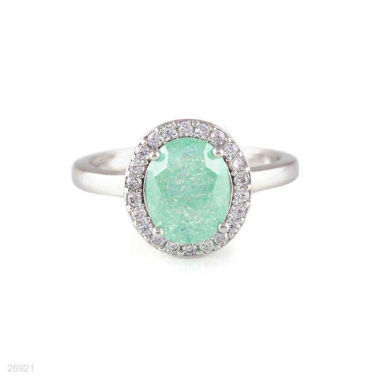 SPARKLING ICED GREEN CIRCLE RING - Elite Cosmetics