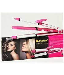 Shinon 3 In 1 Hair Straightener + Hair Crimper + Hair Curler - Style Your Hair Like a Pro - Elite Cosmetics