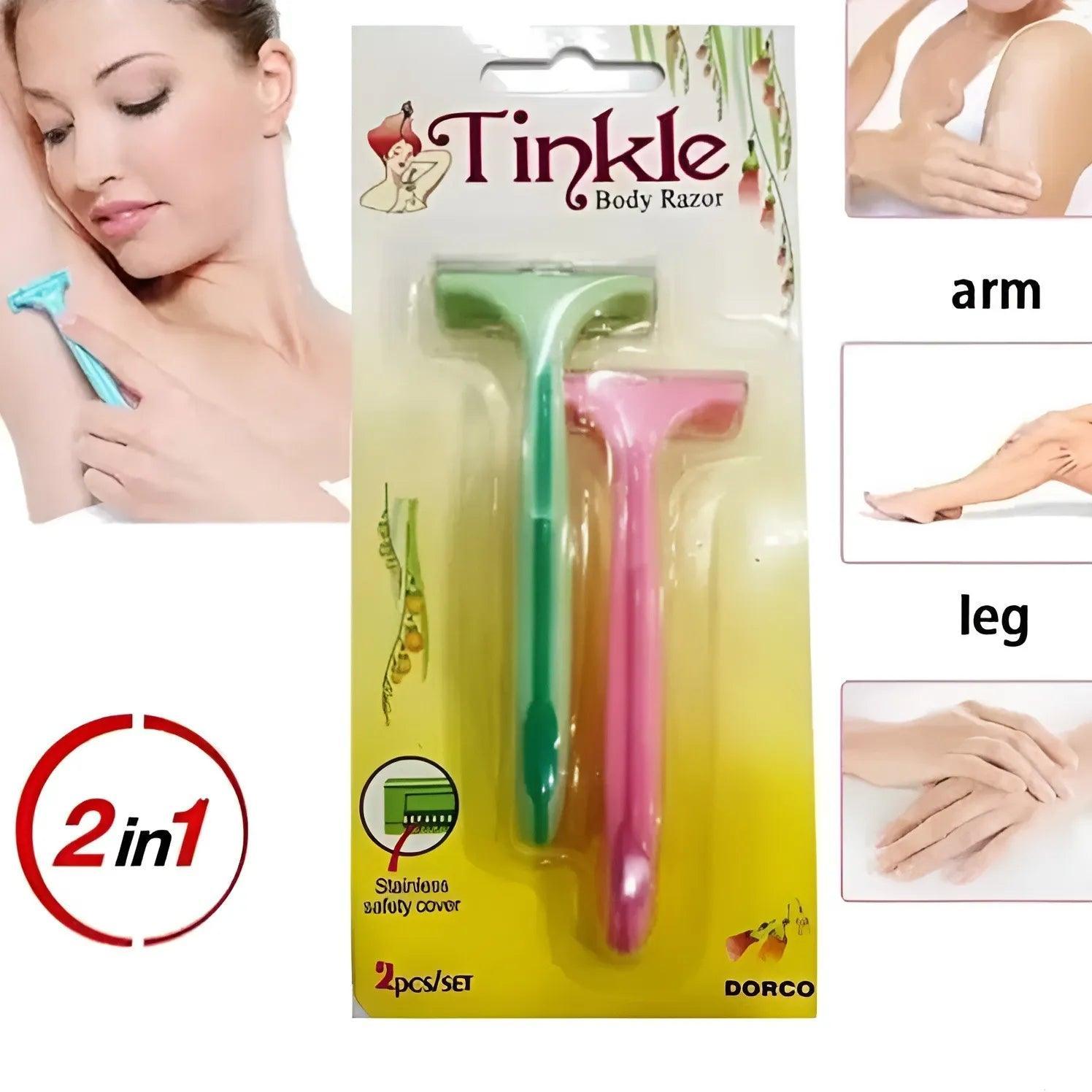 Tinkle Razor 2 Pcs | Eyebrow & Face Razor for Smooth Skin, Precision Shaping, and Easy Grooming - Elite Cosmetics