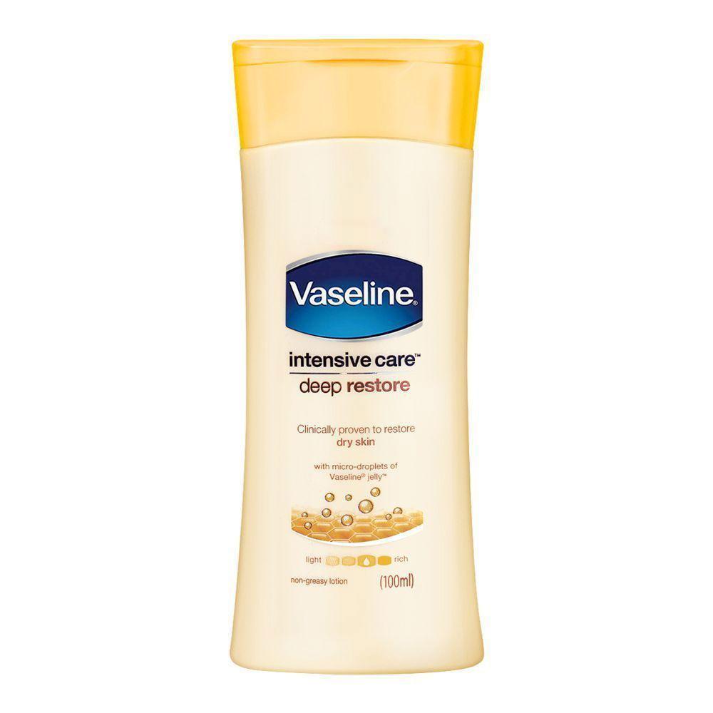 Vaseline Lotion Deep Restore Yellow 100ml - Intensive Moisture and Skin Revival - Elite Cosmetics