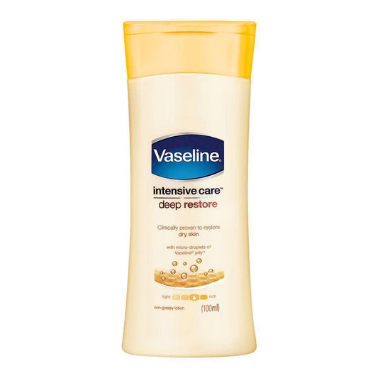 Vaseline Lotion Deep Restore Yellow 100ml - Intensive Moisture and Skin Revival - Elite Cosmetics