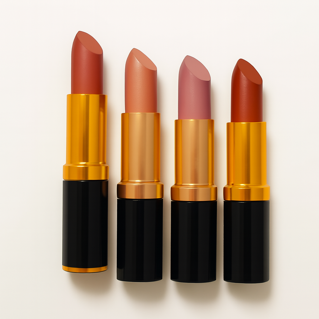 Medora Lipstick Bundle – Top 4 Bestselling Shades (225 Coffee, 232 Desert Brown, 244 Twig, 552 Peach Silk)