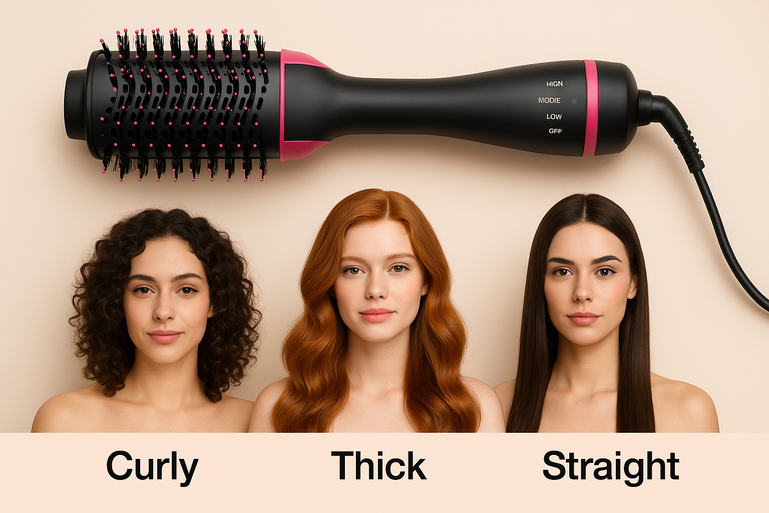 One Step Hot Air Brush – 3 in 1 Hair Dryer, Volumizer & Styler for Smooth Blowouts