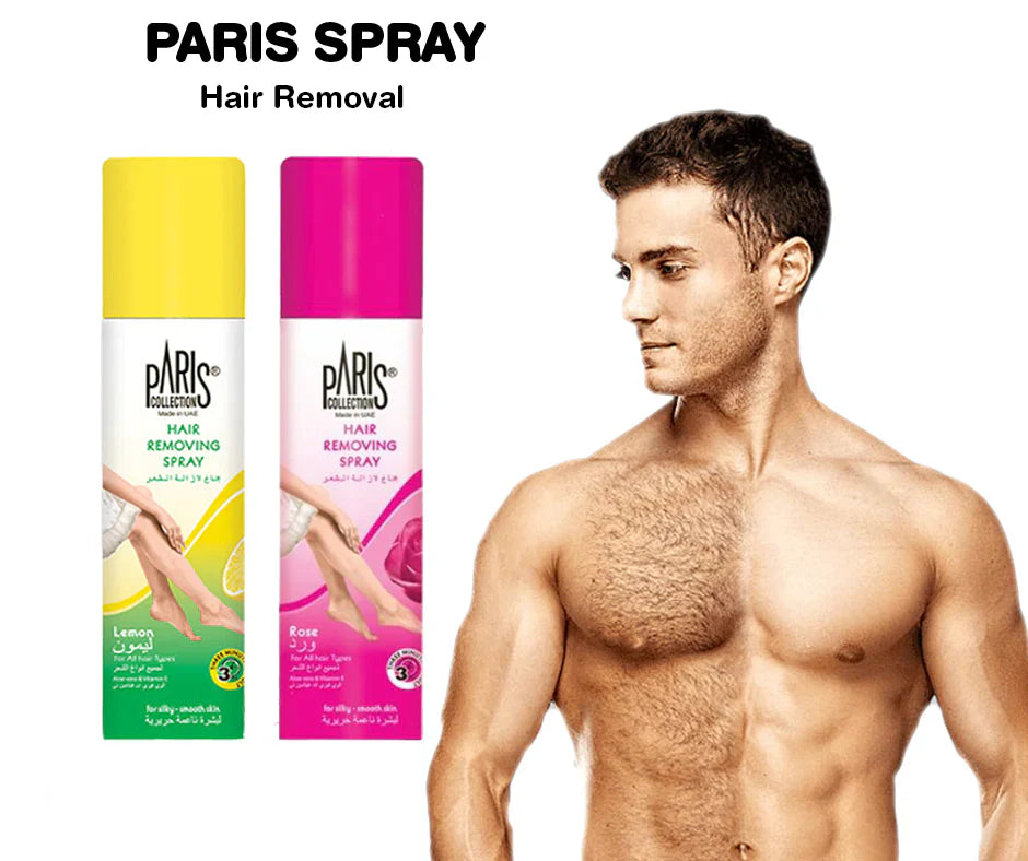 Paris Hair Removal Spray Rose – Instant Painless Hair Remover for Body & Legs | 100% Safe for All Skin Types - Elite Cosmetics