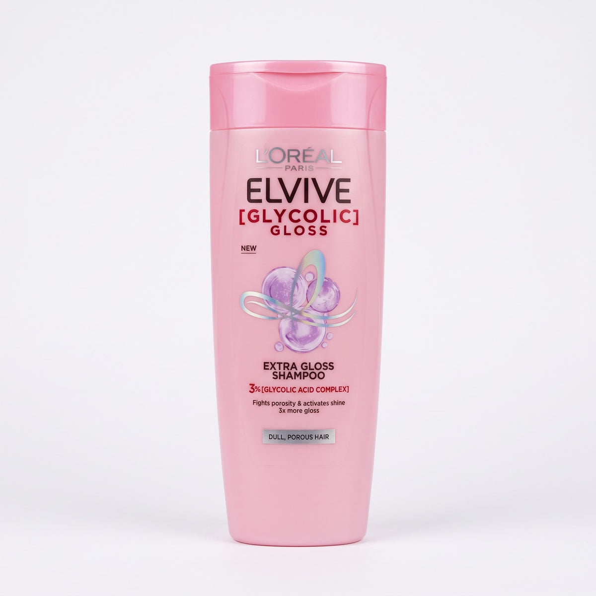 L'Oréal Paris Elvive Glycolic Gloss Extra Gloss Shampoo 360ml front view against a clean background
