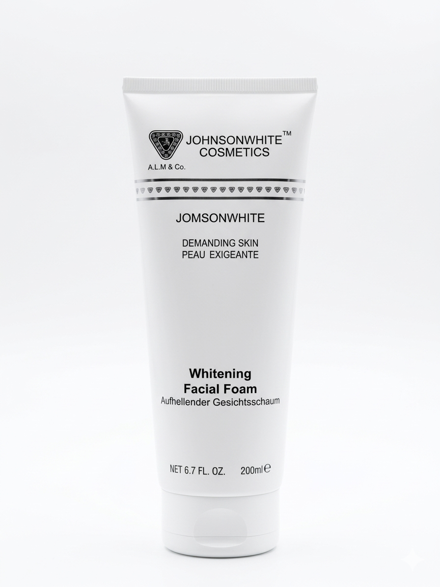 Johnson&White Cosmetics Whitening Facial Foam tube on a white background