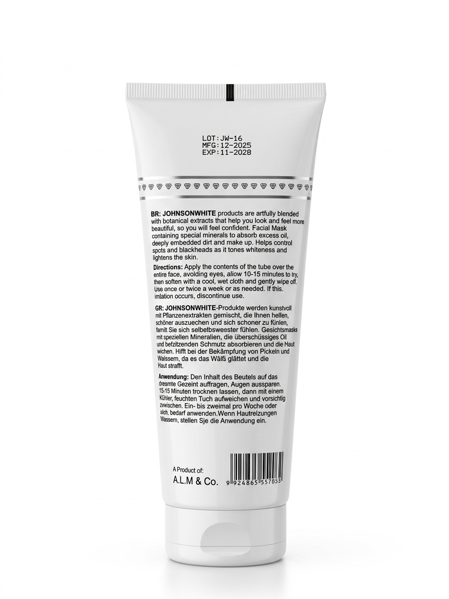 Tube of skincare product with label on a white background