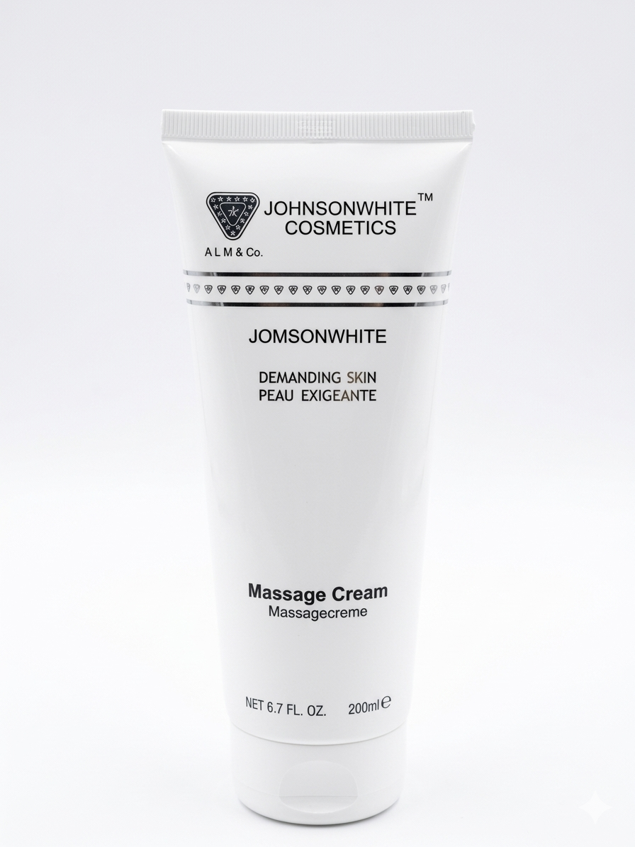 Johnson&White Cosmetics Massage Cream tube on a white background